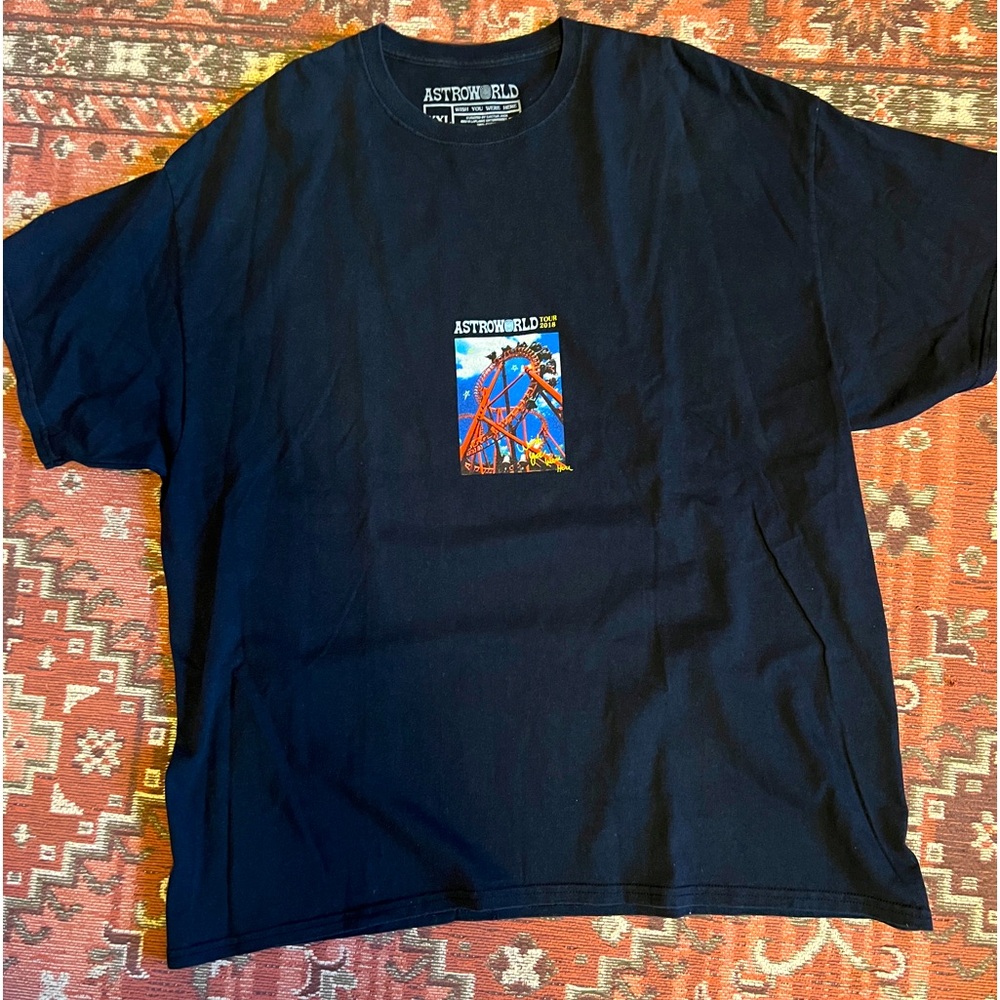 Astroworld 2018 Tour Shirt Cactus Jack and Travis Smith black cotton